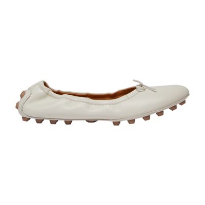 Tod's Ivory Leather Bubble Ballerinas In White | ModeSens