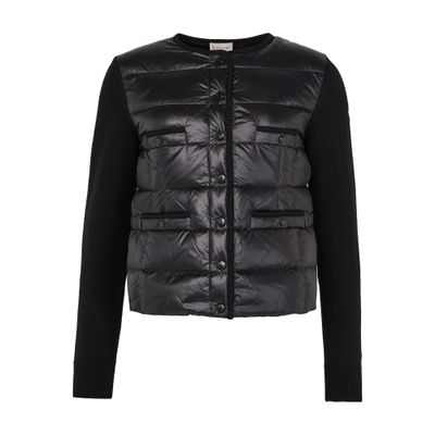 Moncler Bi-material Jacket In Black