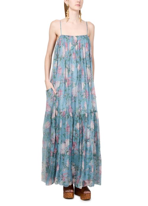 CHLOE Printed long dress in cotton