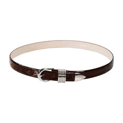 Dehanche Hollyhock Faux Crocodile Belt In Brown
