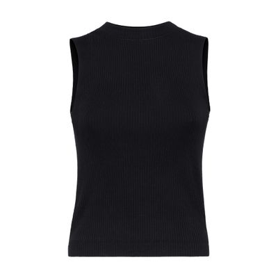 Brunello Cucinelli Ribbed Jersey Top In Black