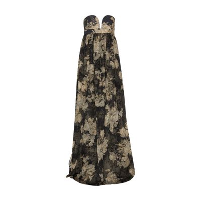 Shop Max Mara Acerbo Printed Maxi Dress In Black