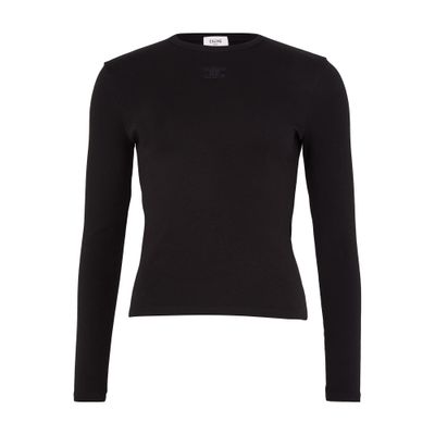Women's Triomphe crop top in underpinning silk | CELINE | 24S