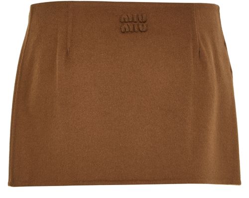 MIU MIU Double-faced cashmere midi skirt