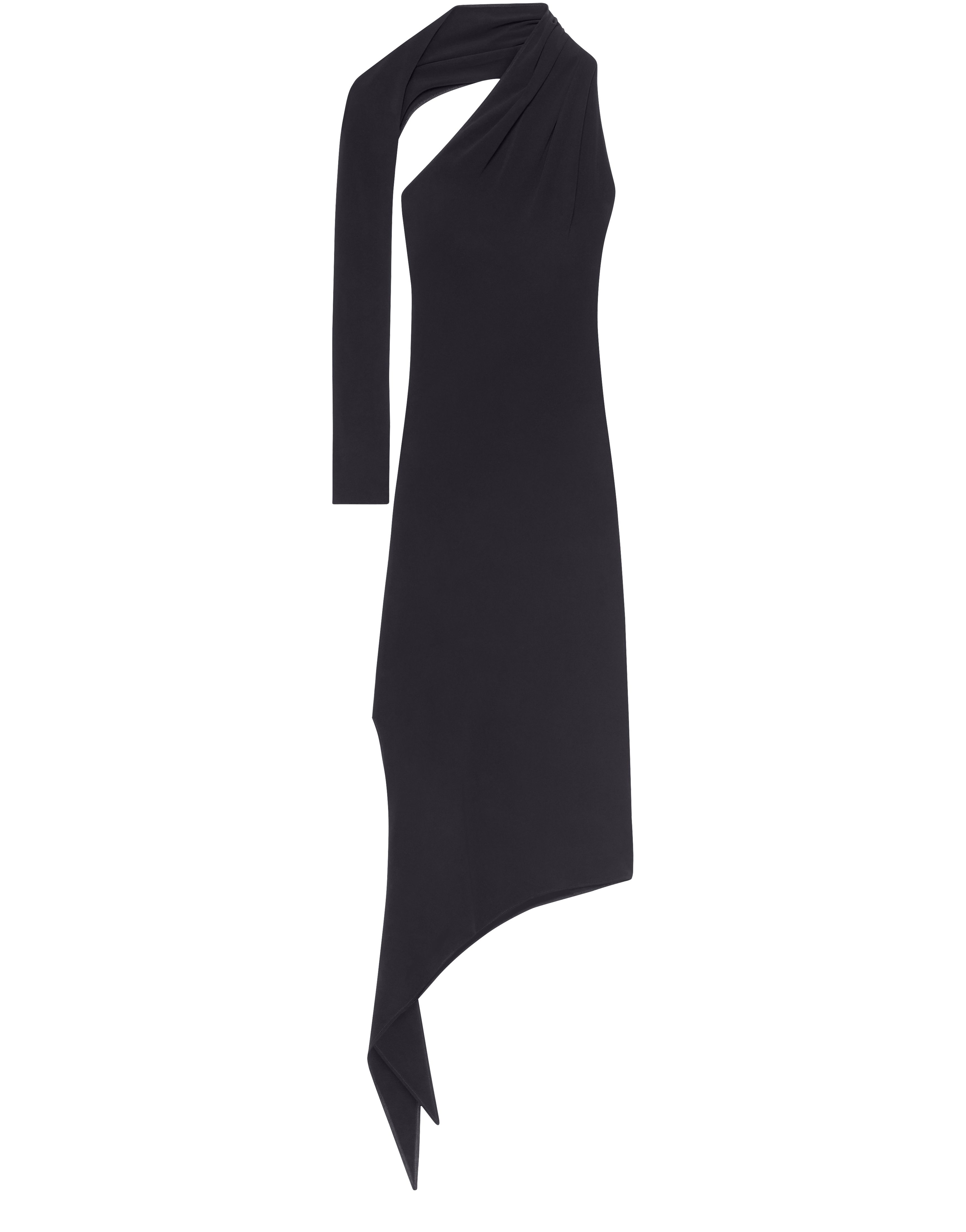 One shoulder crepe jersey dress