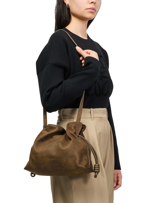 LOEWE Flamenco clutch moyen en nubuck grainé