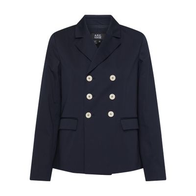 Apc Sally Double Breasted Jacket In Blue