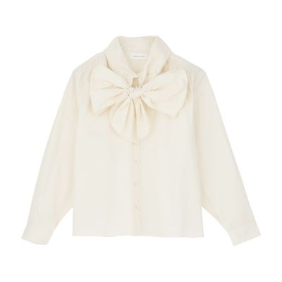 Long-sleeved shirt with bow