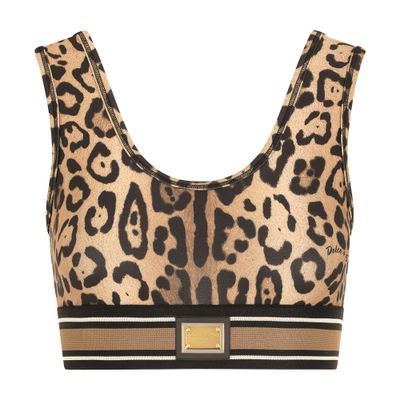 Dolce & Gabbana Leopard Print Vest In Leo Ingrand Marrone