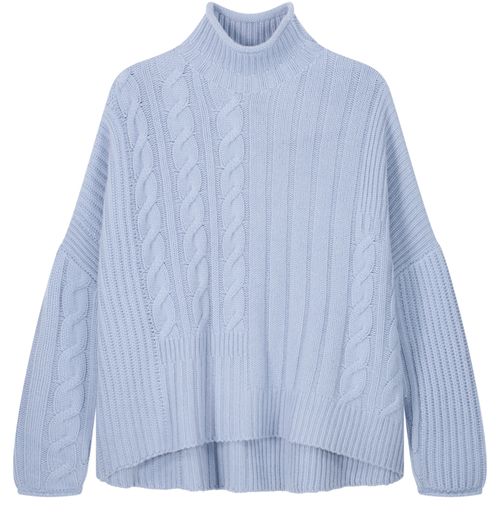 BOMPARD Oversized high-neck cable knit sweater