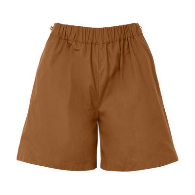 Max Mara Haway Mini Shorts With Side Drawstring In Brown