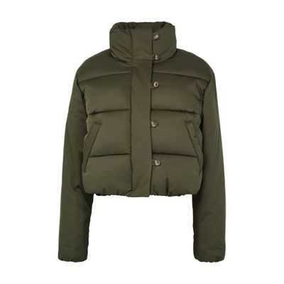 Soeur Flore Short Puffer Jacket In Green
