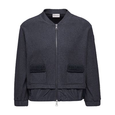 Moncler Zippered Cardigan In Blue