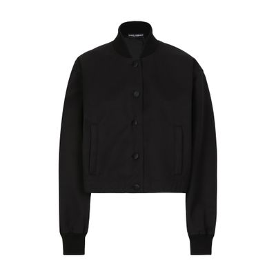 Dolce & Gabbana High Collar Long Sleeve Casual Jacket In Black