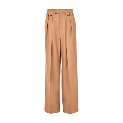 Chloé Straight Pleated Pants In Brown