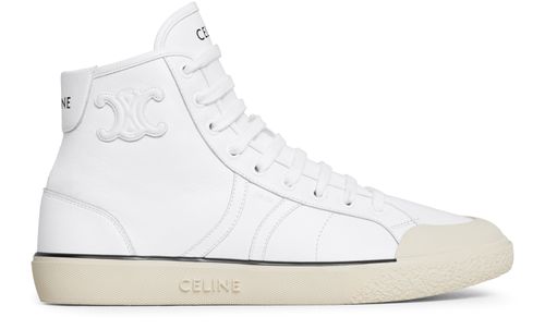 CELINE As-02 mid low lace-up Celine Alan sneakers with Triomphe patch in calfskin