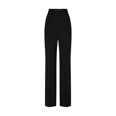 Dolce & Gabbana Gabardine Palazzo Pants In Black