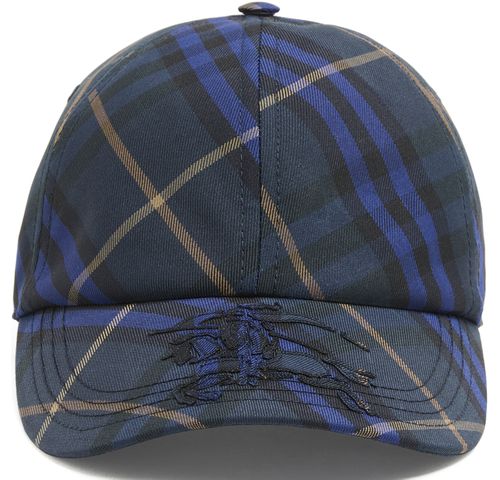 BURBERRY Casquette de baseball en coton mélangé Check