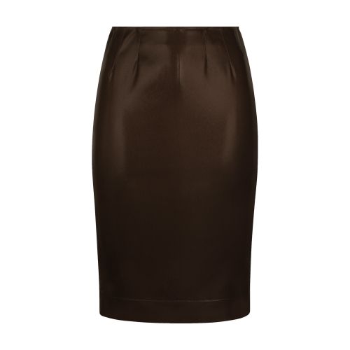Midi skirt in shiny satin