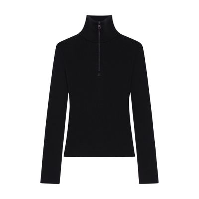 Zipped mockneck sweater