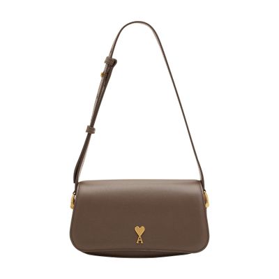 Ami Alexandre Mattiussi Paris Paris Shoulder Bag In Brown