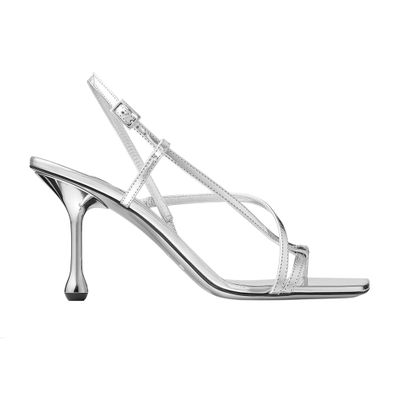 Shop Jimmy Choo Etana 80 Sandals In Silver