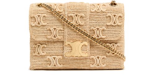 CELINE Sac Celine Victoire moyen modèle en raphia avec broderies Triomphe