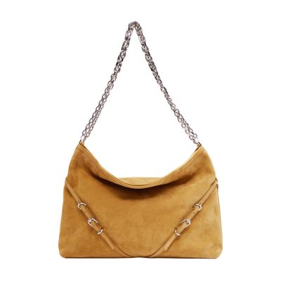 Givenchy Voyou Medium Suede Bag In Beige