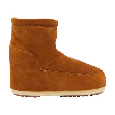 Moon Boot Icon Low In Pelle Scamosciata Senza Lacci In Brown