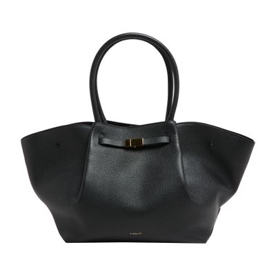 Demellier Midi New York Croc Effect Leather Bag In Black