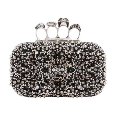 Alexander Mcqueen Skull Clutch In Black