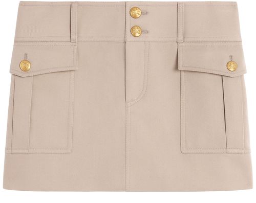 CELINE Jupe trapèze militaire laine diagonale