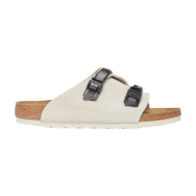 Birkenstock Slide Zürich Tech Antique White In Suede In White