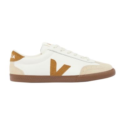 Veja Volley Mixed Leather Wing-tip Sneakers In White