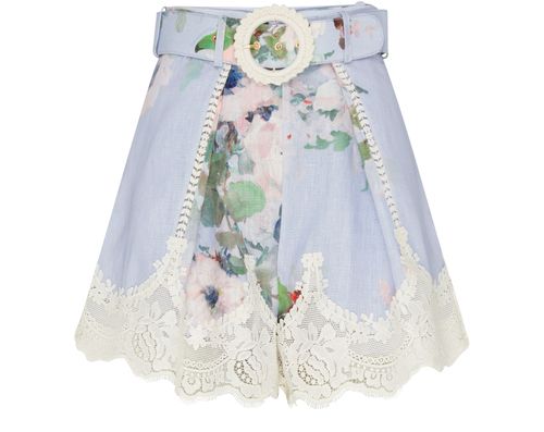 ZIMMERMANN Everley lace trim tuck short