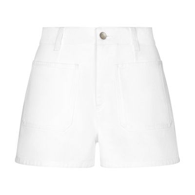 Dolce & Gabbana Cotton Denim Short Pants With Dg Plaque In Multicolor