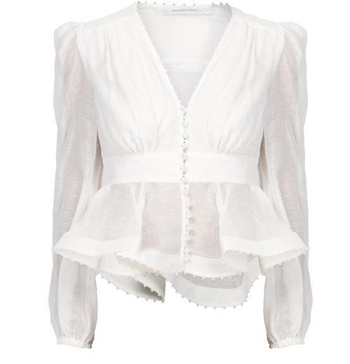ZIMMERMANN Dawning V-neck beaded blouse
