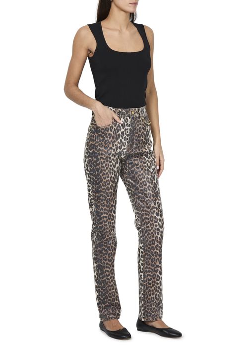 GANNI Carri foil print jeans