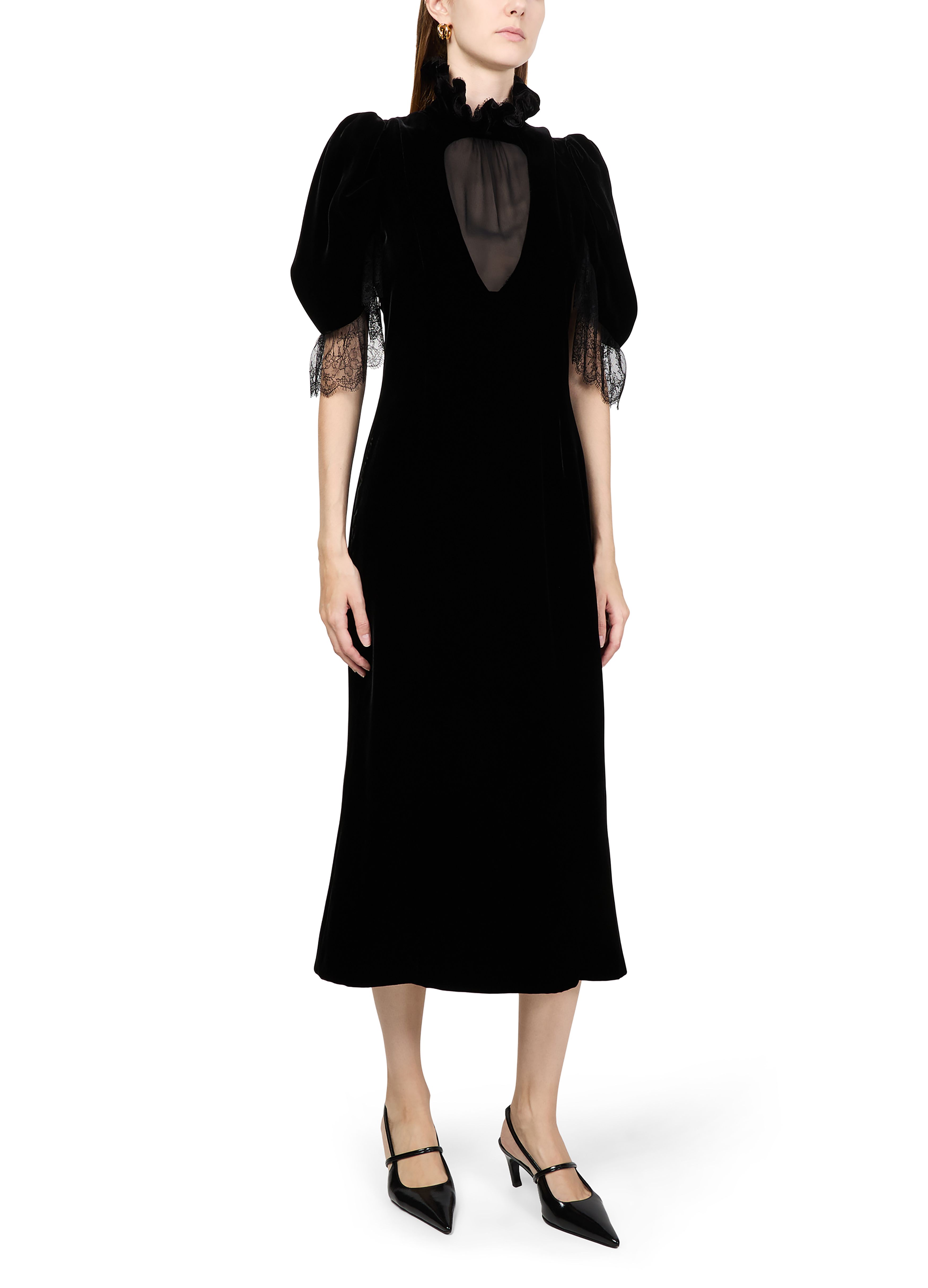 Flowing velvet midi dress thumbnail 6