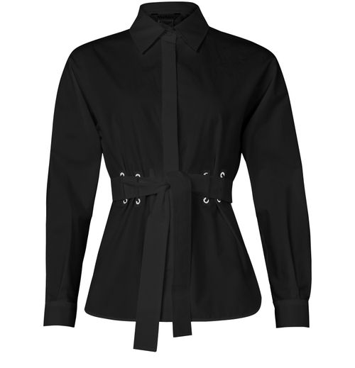 MAX MARA Juglas cotton poplin shirt with belt