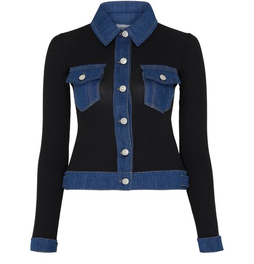 COPERNI Long-sleeve ribbed denim top