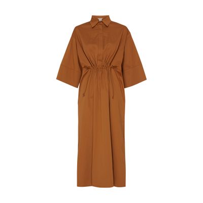 Shop Max Mara Eulalia Midi Shirt Dress In Brown