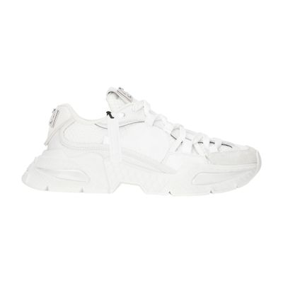 Dolce & Gabbana White Mixed-material Airmaster Sneakers In White_white