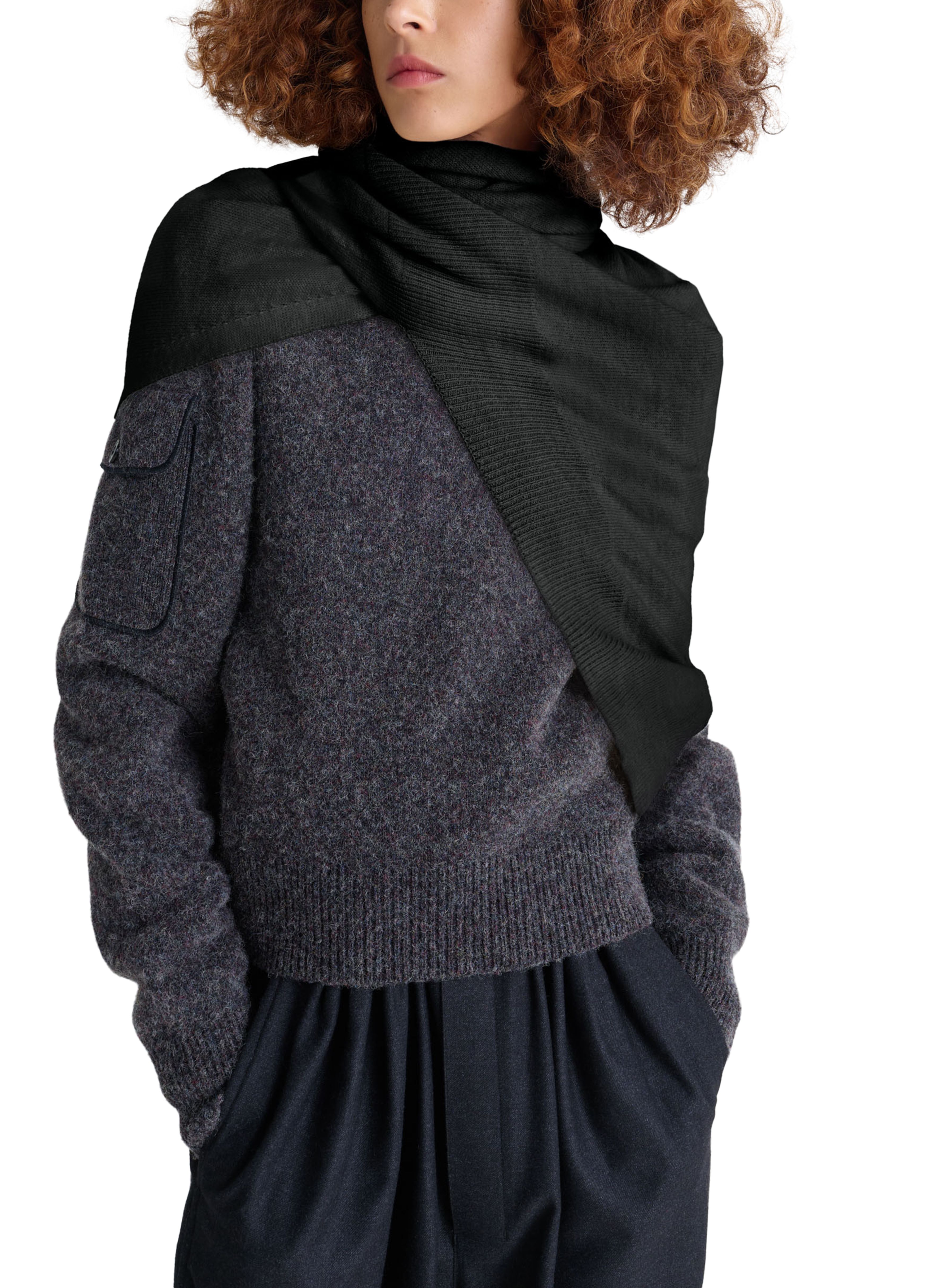 Wool and alpaca blend wrap scarf thumbnail 4