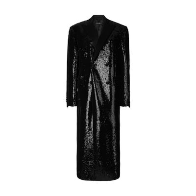 Dolce & Gabbana Peak-lapel Double-breasted Coat In Black