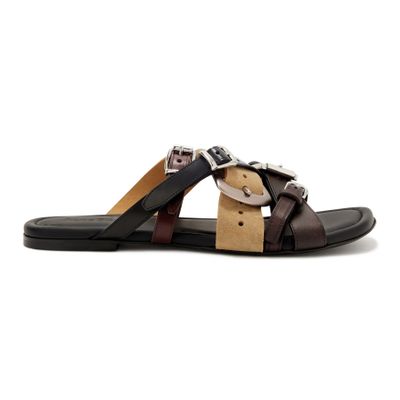 Acne Studios Strappy Leather Sandals In Brown