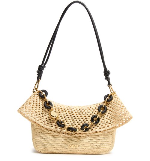 LOEWE Mittelgroße Ola Hobo aus Raffia und Kalbsleder