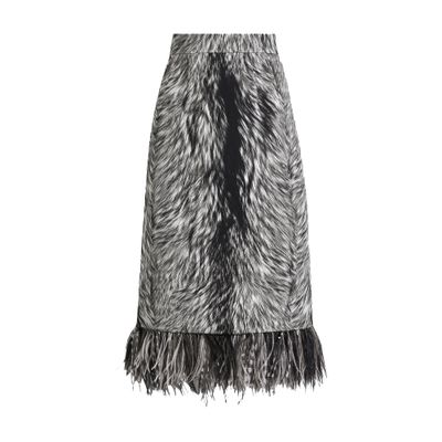 Dolce & Gabbana Charmeuse Midi Pencil Skirt In Multicolor