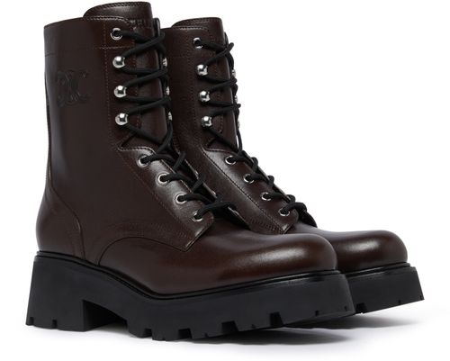 CELINE Celine Triomphe Rangers mid lace-up boots in calfskin