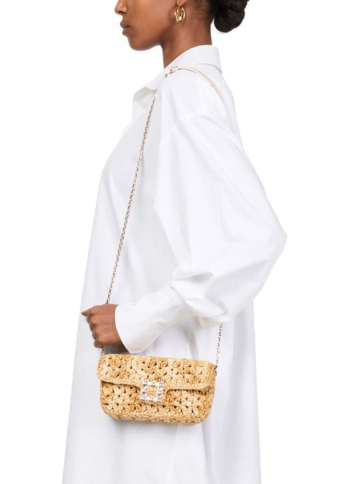 ROGER VIVIER Viv Jeu de Fille raffia clutch